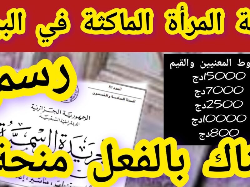 فرصة متتعوضش.. منحة المرأة الماكثة في المنزل 2024 الجزائر عبر موقع الوكالة الوطنية للتشغيل