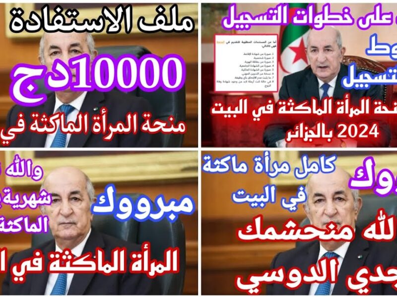 ست الكل هتتنغنغ.. شروط التقديم على منحة المرأة الماكثة في الجزائر وخطوات التقديم